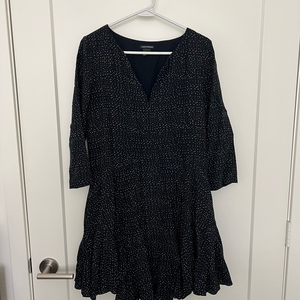 Chic Navy and White Polka Dot Dress